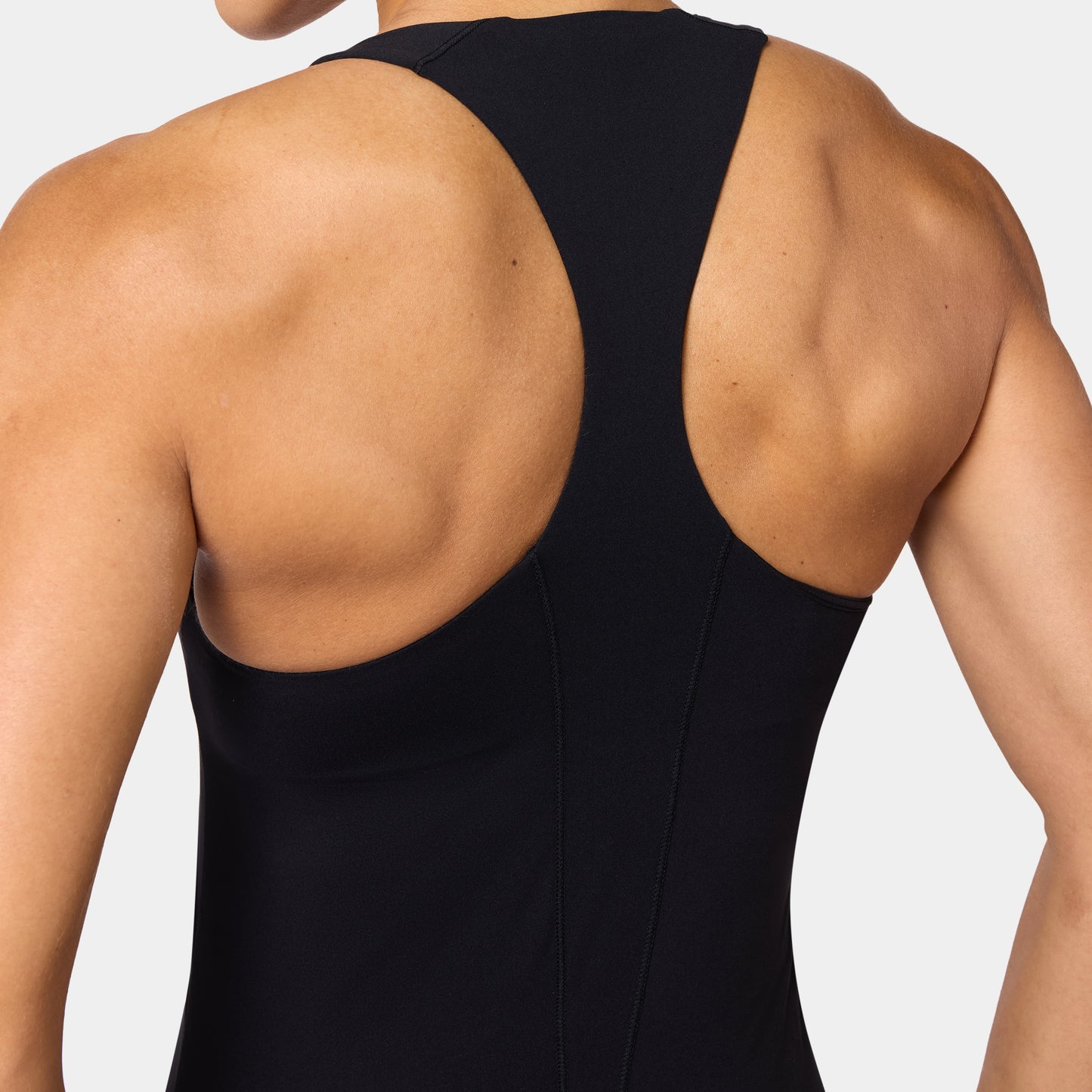 Racer Back Built In Bra Tank - Black