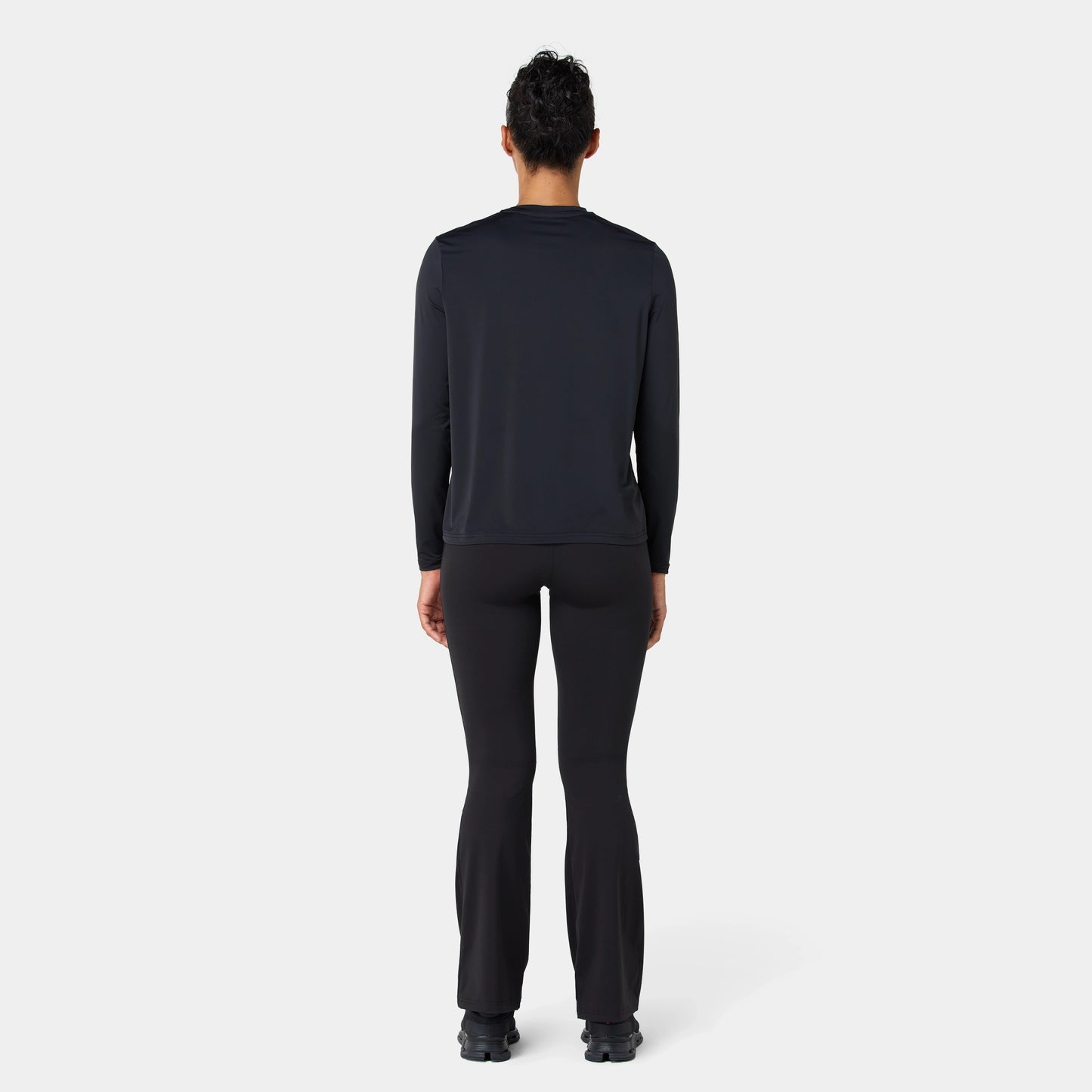 تيشيرت خفيف مع أكمام طويلة - أسود