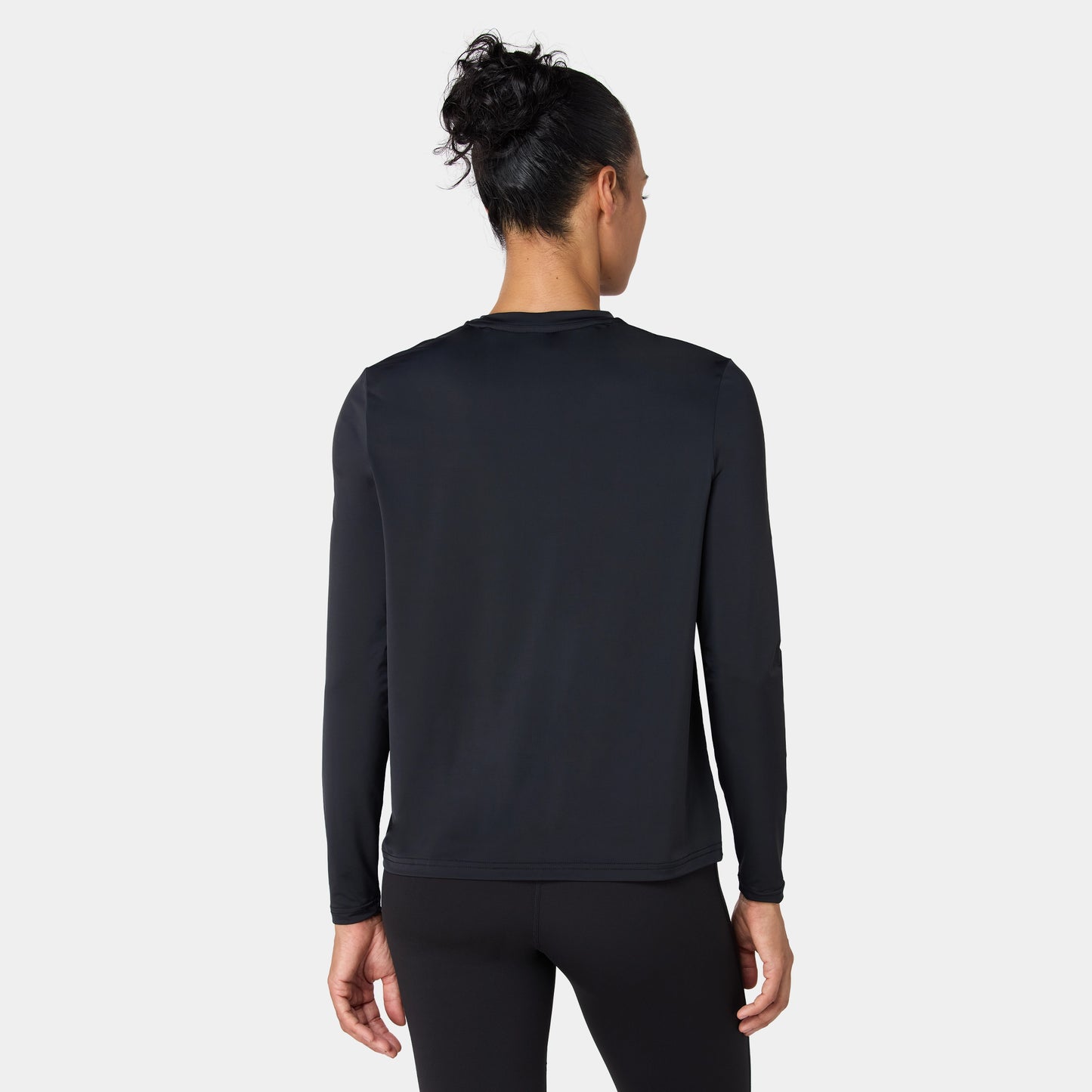 تيشيرت خفيف مع أكمام طويلة - أسود