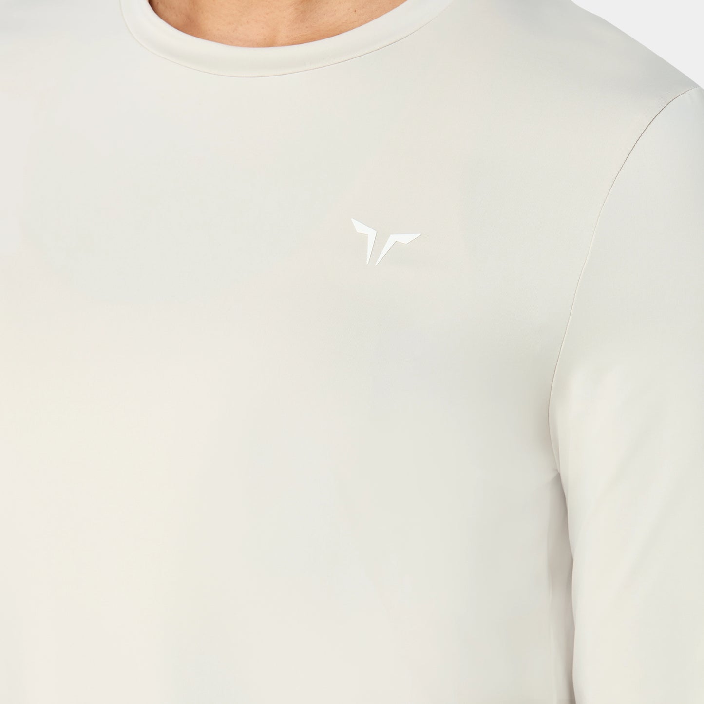 تيشيرت خفيف مع أكمام طويلة - فضي مطفي