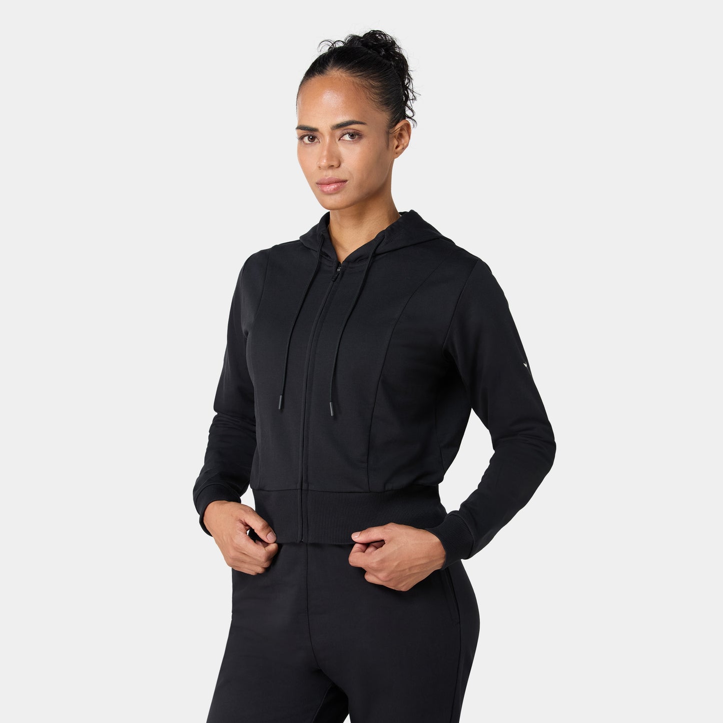 هودي رياضي قصير - أسود