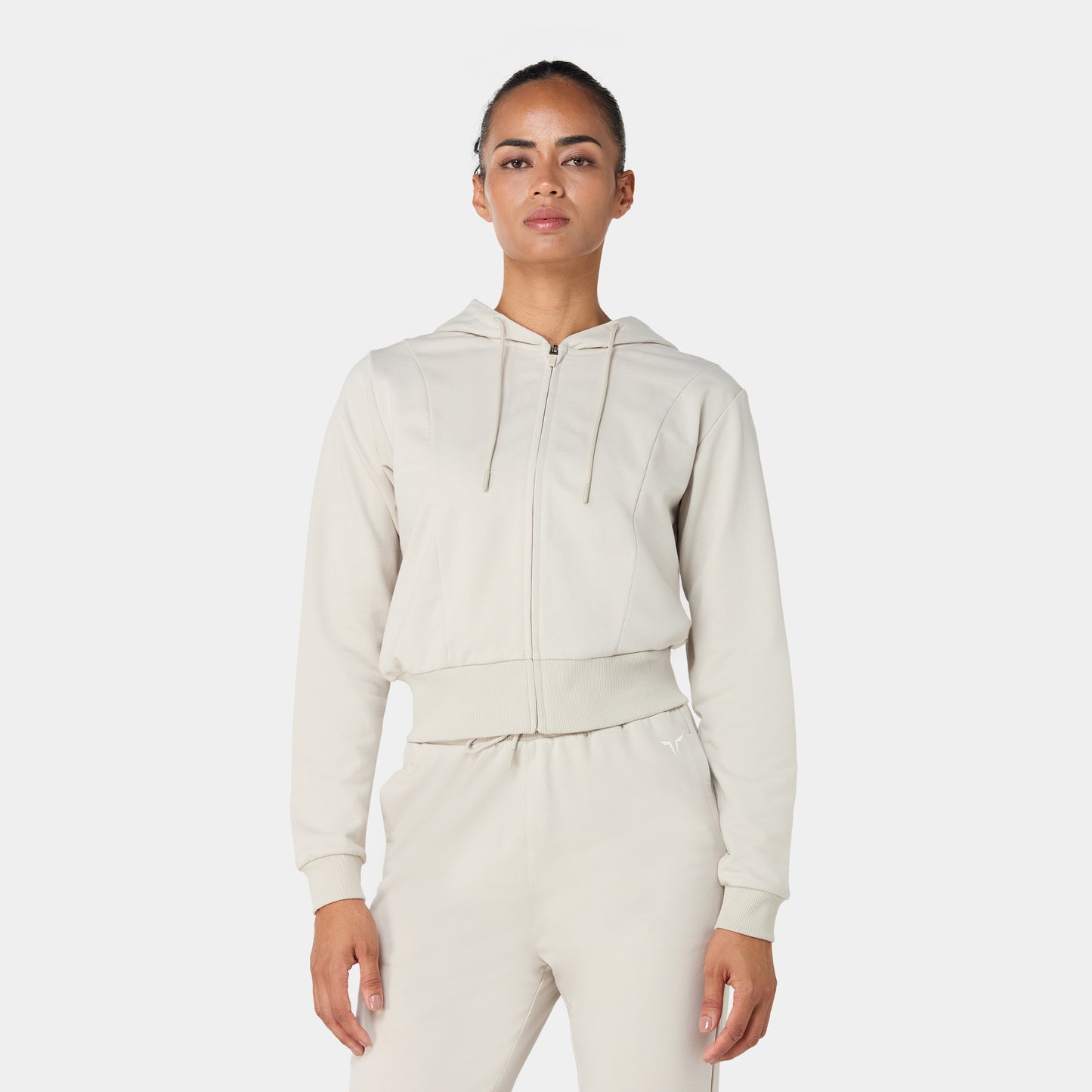 هودي رياضي قصير - فضي مطفي