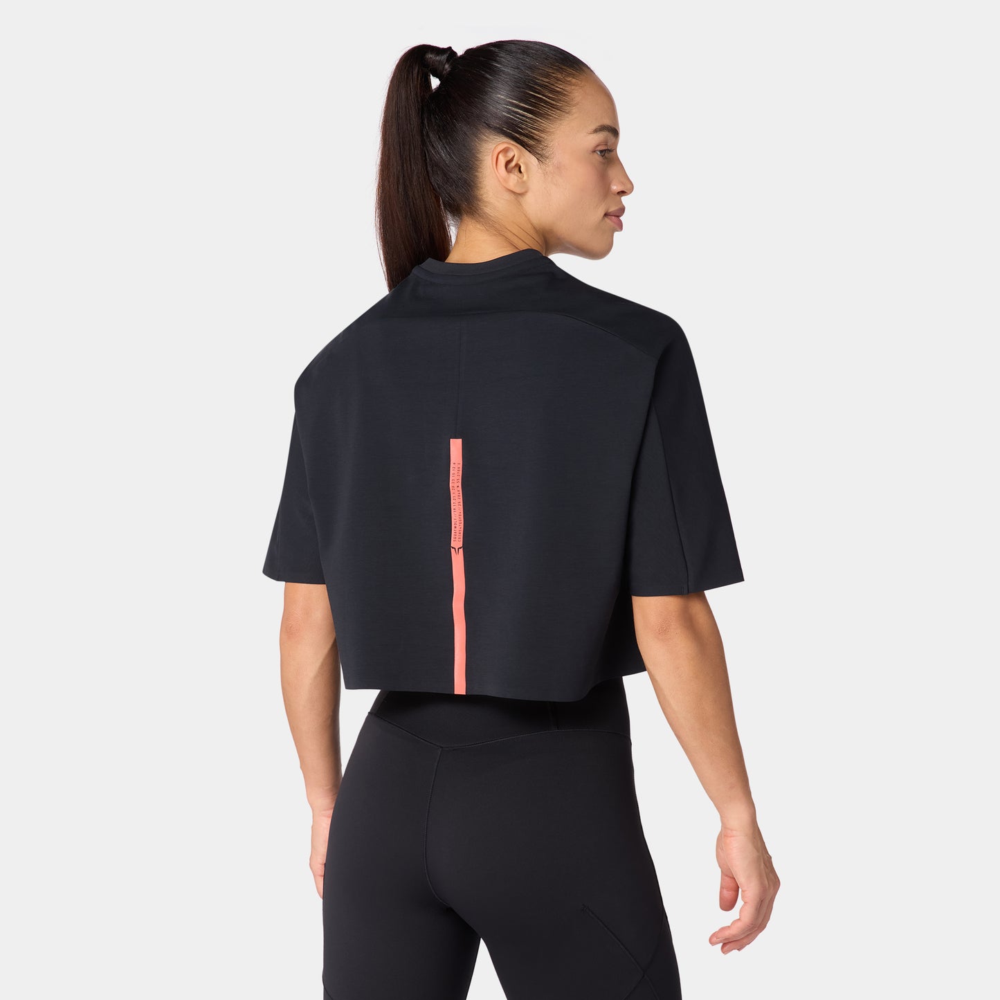 تيشيرت قطن بيما آكت دراي® للجيم فضفاض مرتفع - أسود