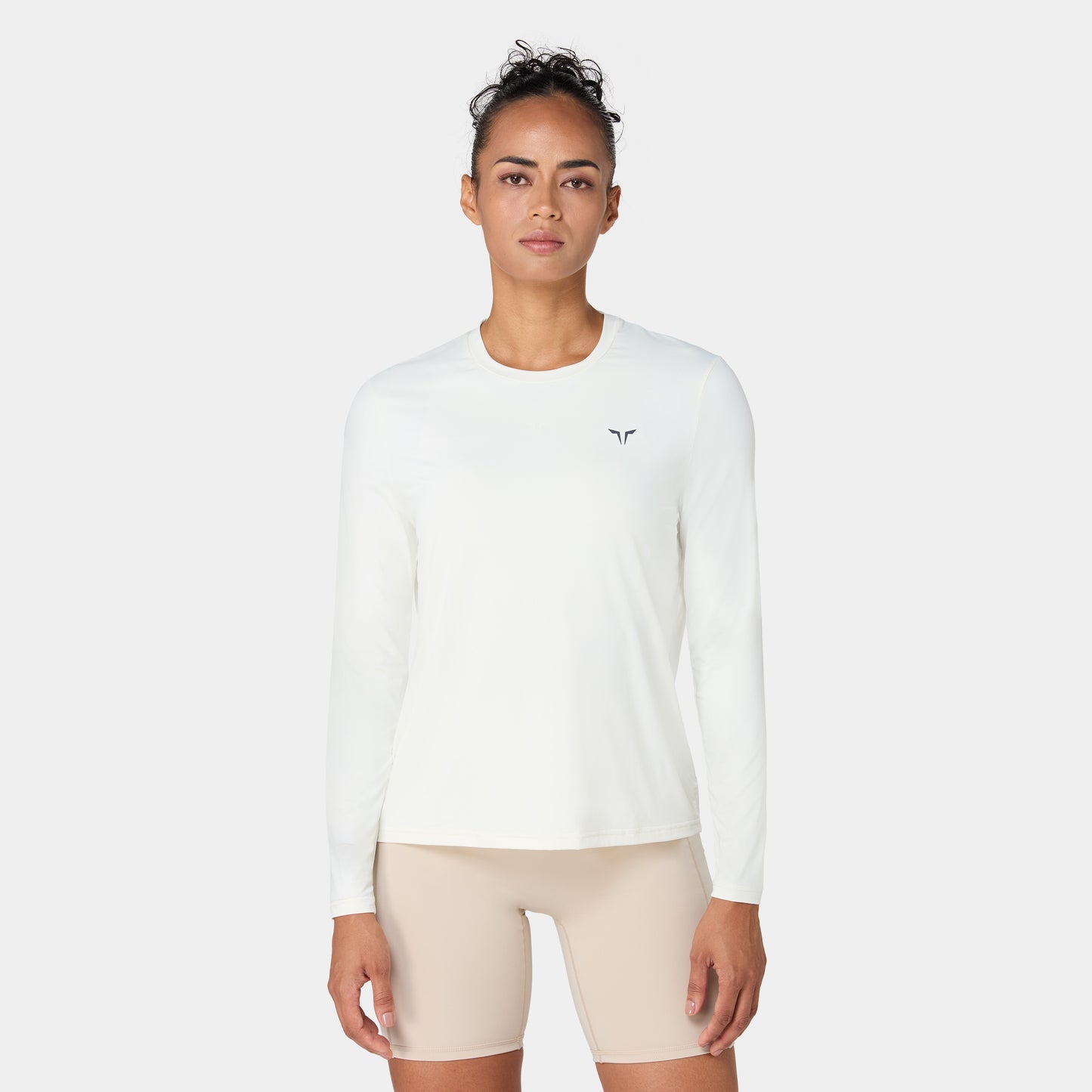 تيشيرت خفيف مع أكمام طويلة - أبيض لؤلؤي