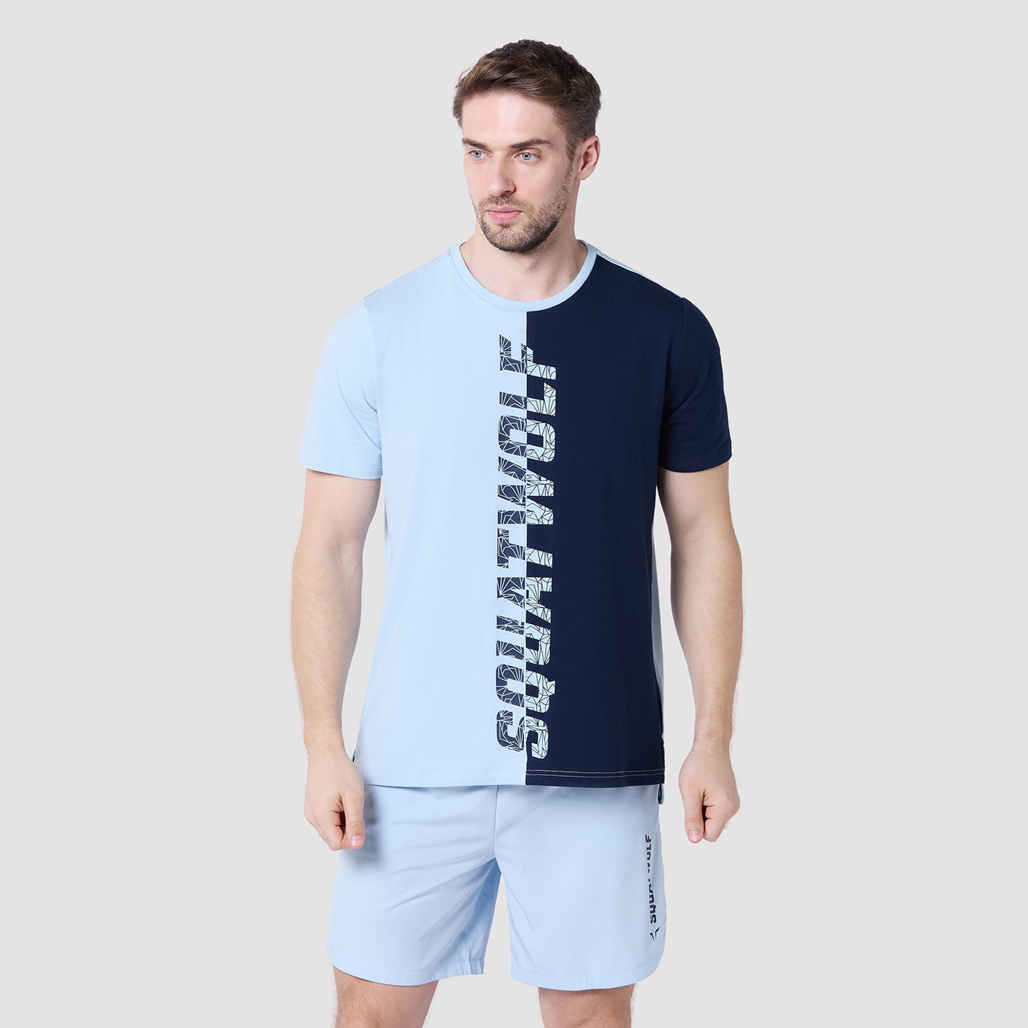 Split Logo T-shirt - Skyway & Navy