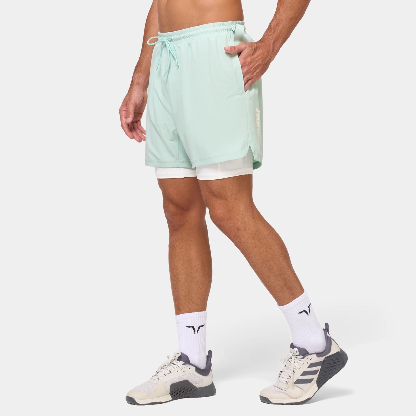 شورت فاونديشن 5" 2 في 1 - أكوا فاتح