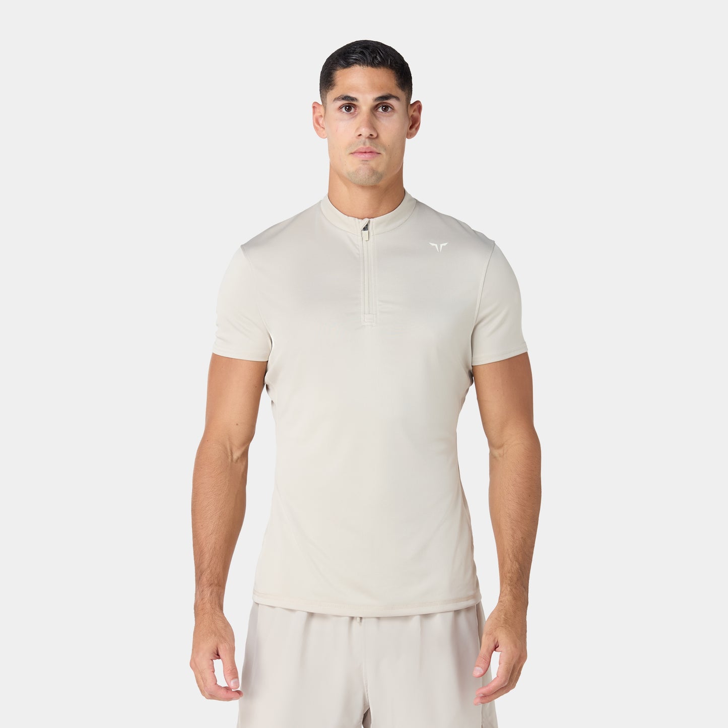 تيشيرت خفيف بريع سحاب- فضي مطفي