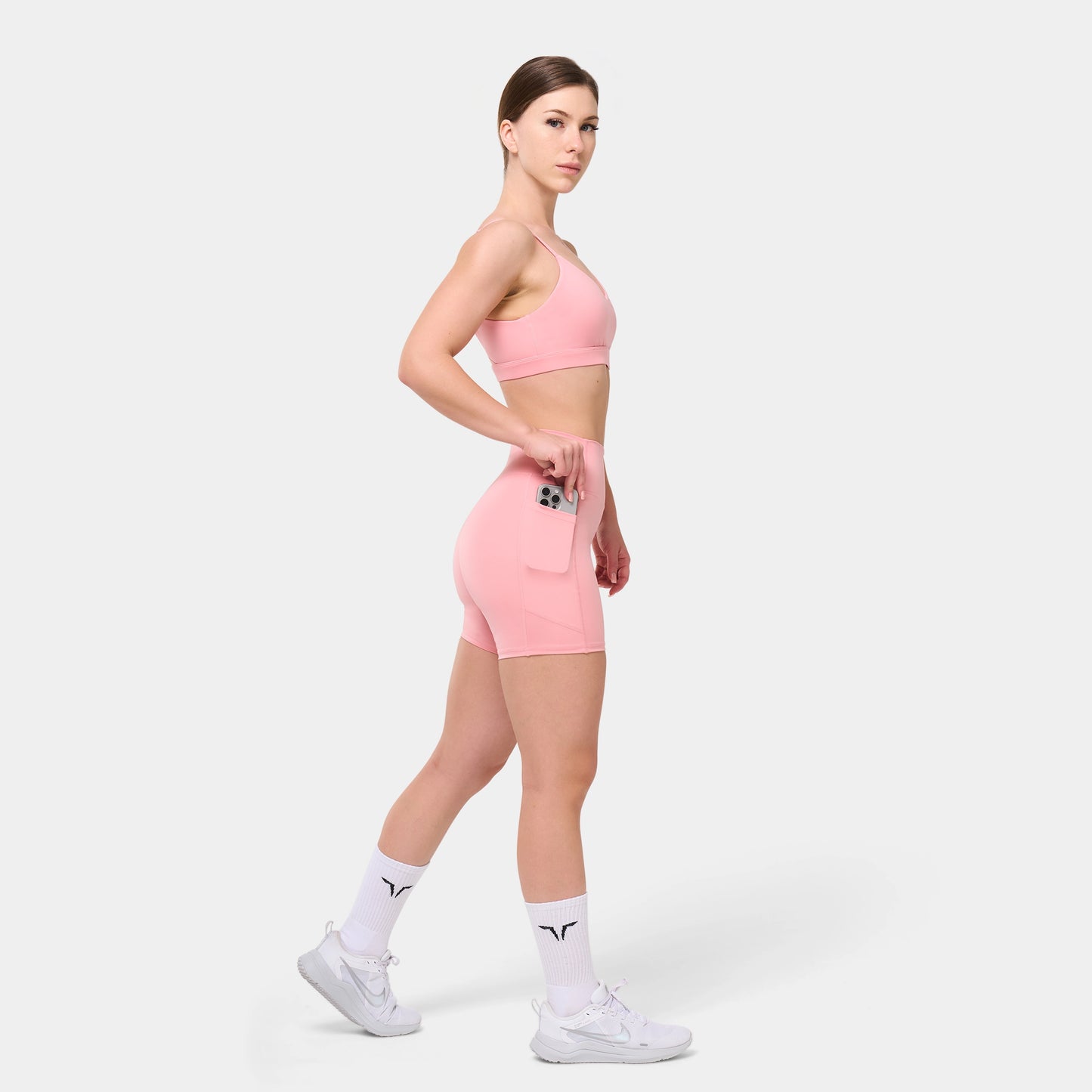 شورت بخصر مرتفع 5" - موف فاتح 