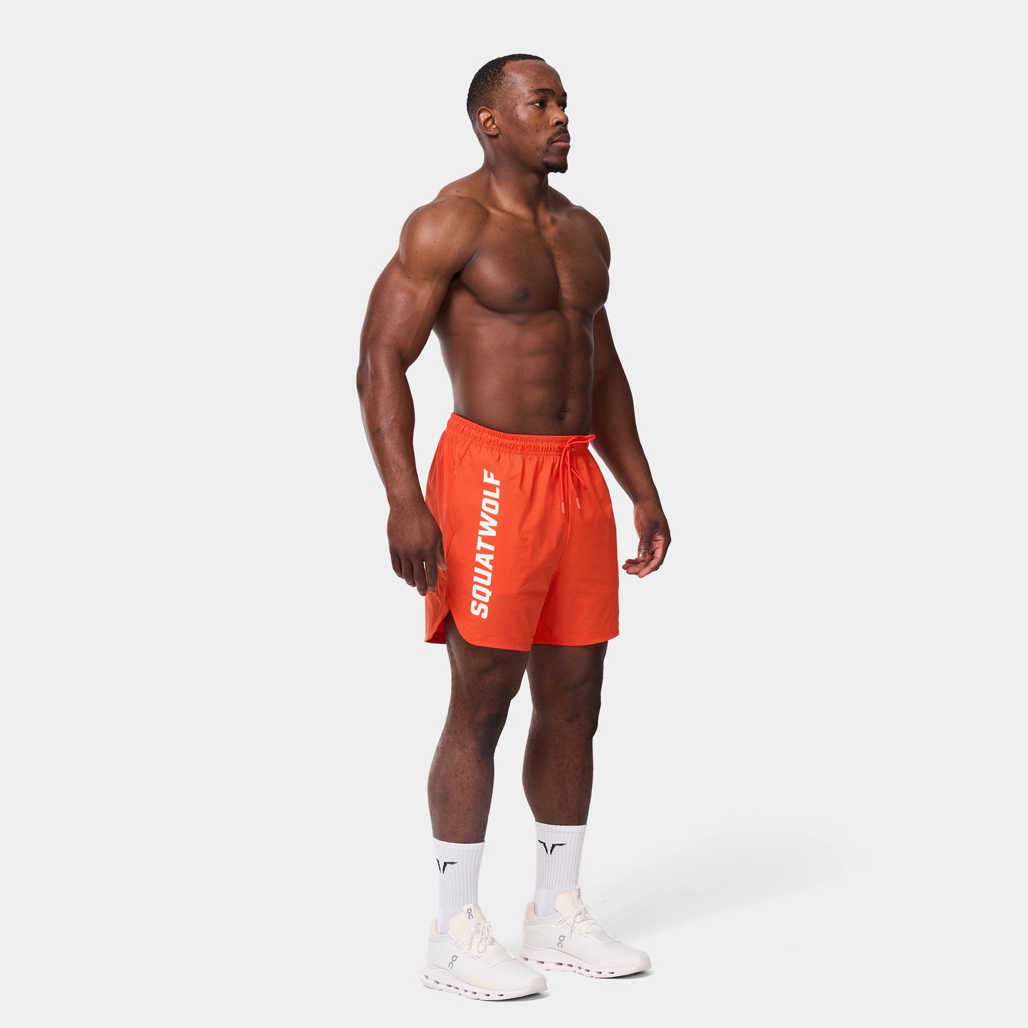 5” Gym-to-Swim Shorts - Orange.Com