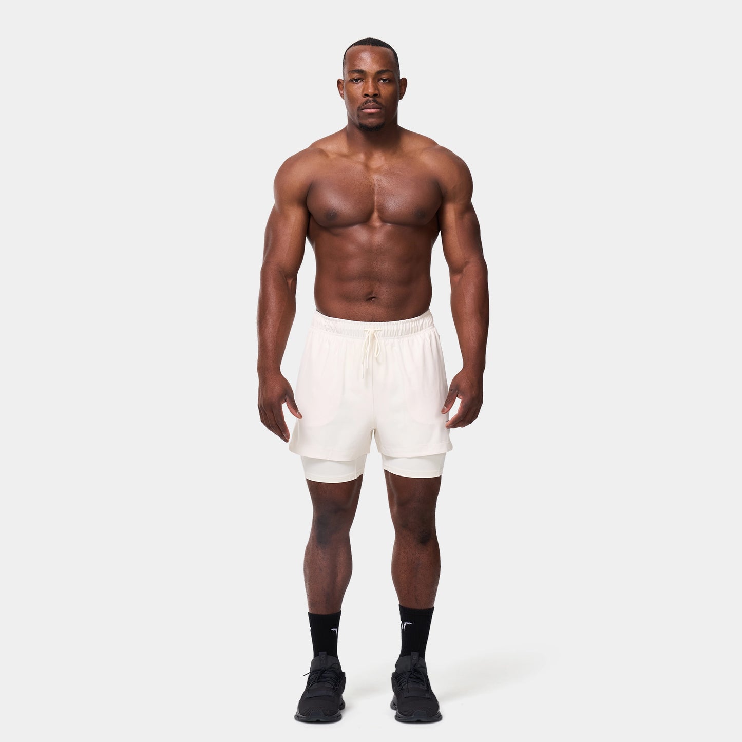 ليمتليس شورت 2 في 1 5" - أبيض لؤلؤي