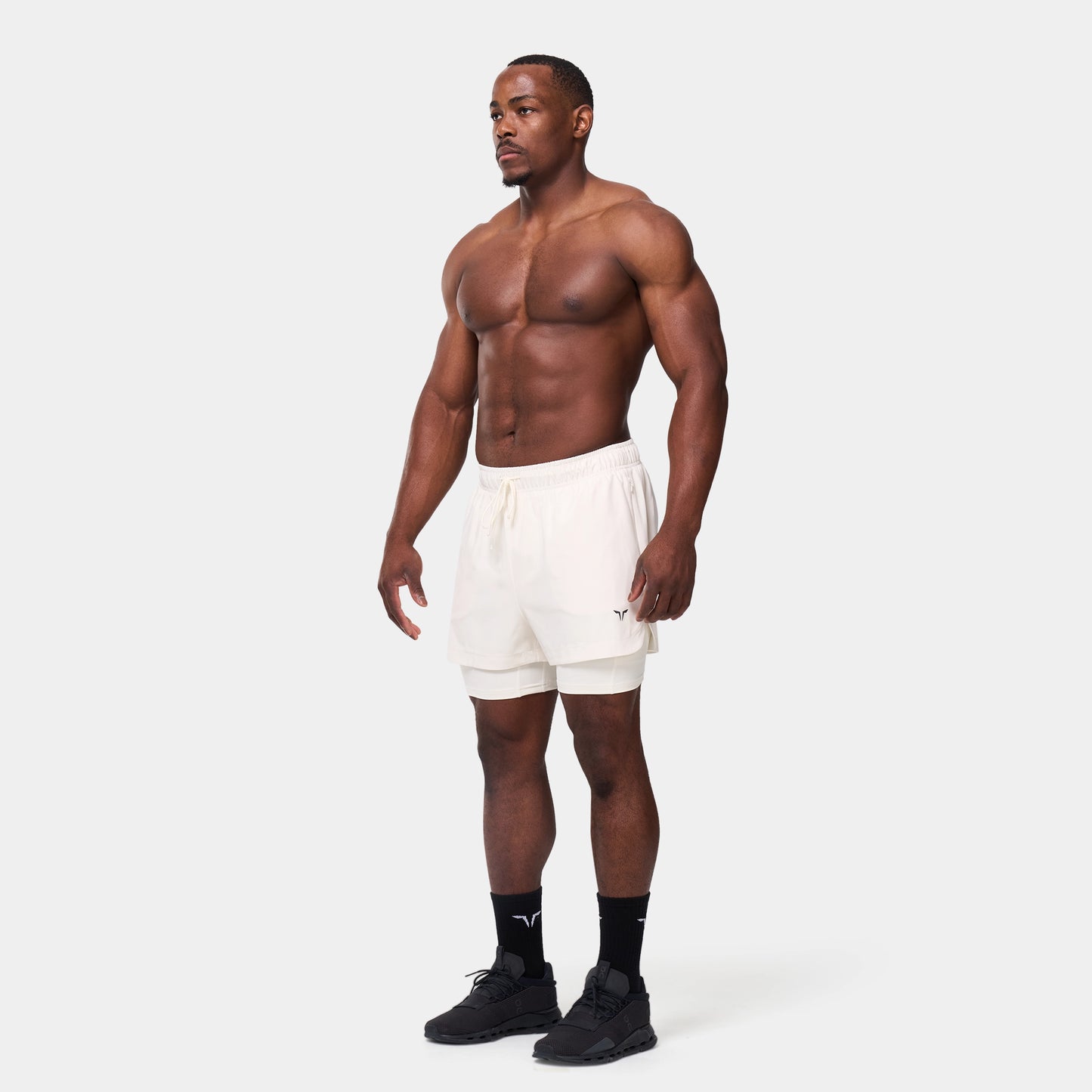 ليمتليس شورت 2 في 1 5" - أبيض لؤلؤي