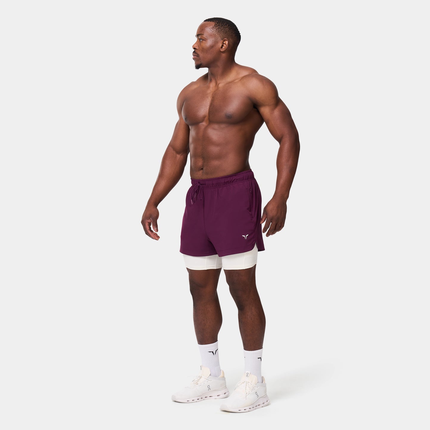 ليمتليس شورت 2 في 1 5 انش- كرزي داكن