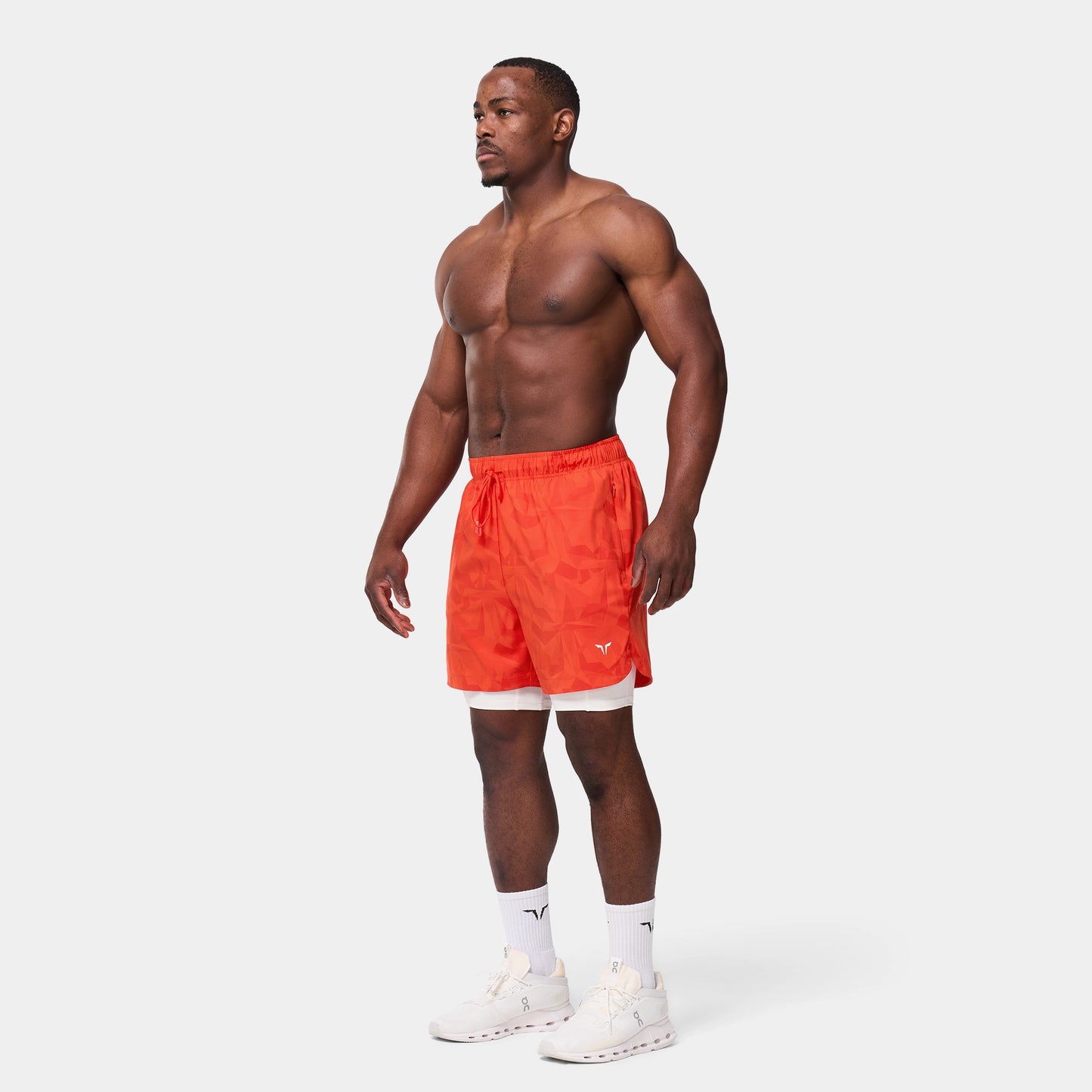 ليمتليس شورت 2 في 1 7 انش - برتقالي مموه 