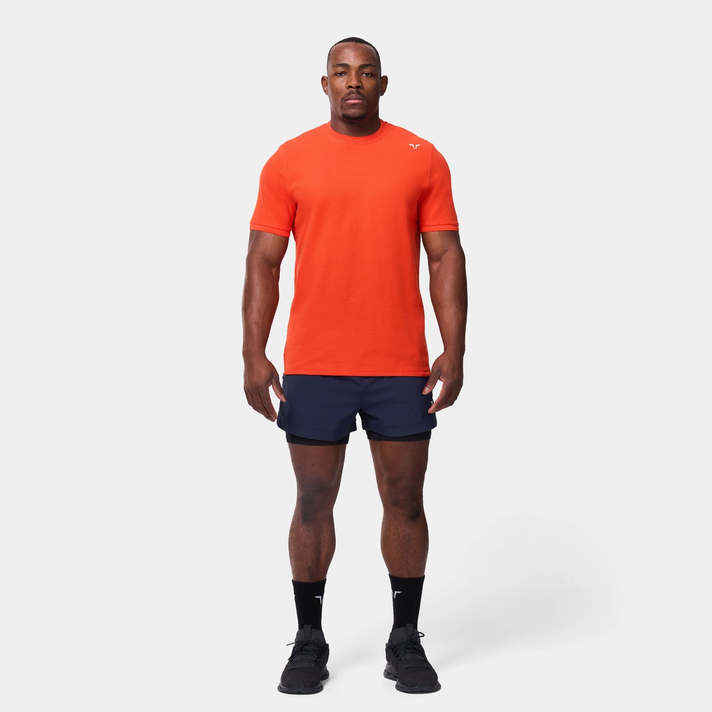 كور تيشرت بياقة مستديرة - برتقالي 