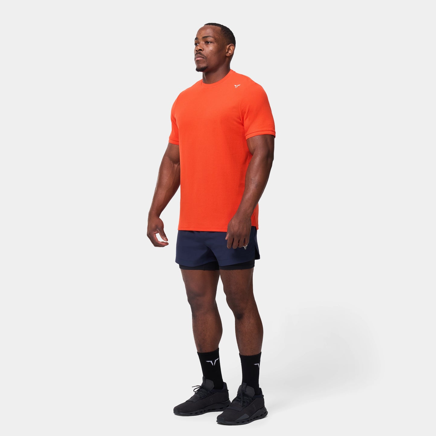 كور تيشرت بياقة مستديرة - برتقالي 