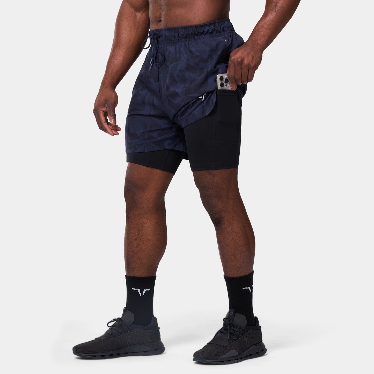 Limitless 2-in-1 7" Shorts - Navy Dot Camo