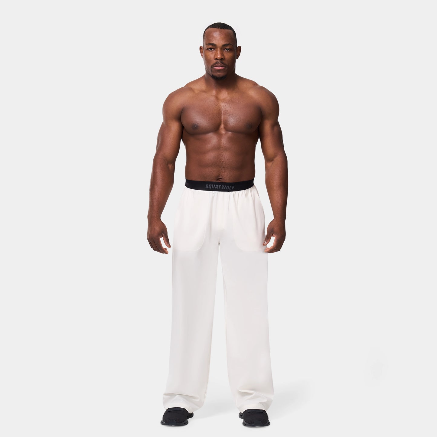 Woven Stretch Joggers - Pearl White