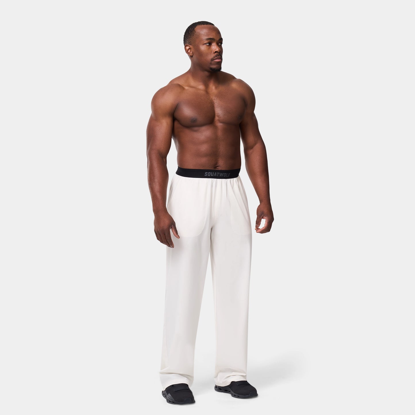 Woven Stretch Joggers - Pearl White