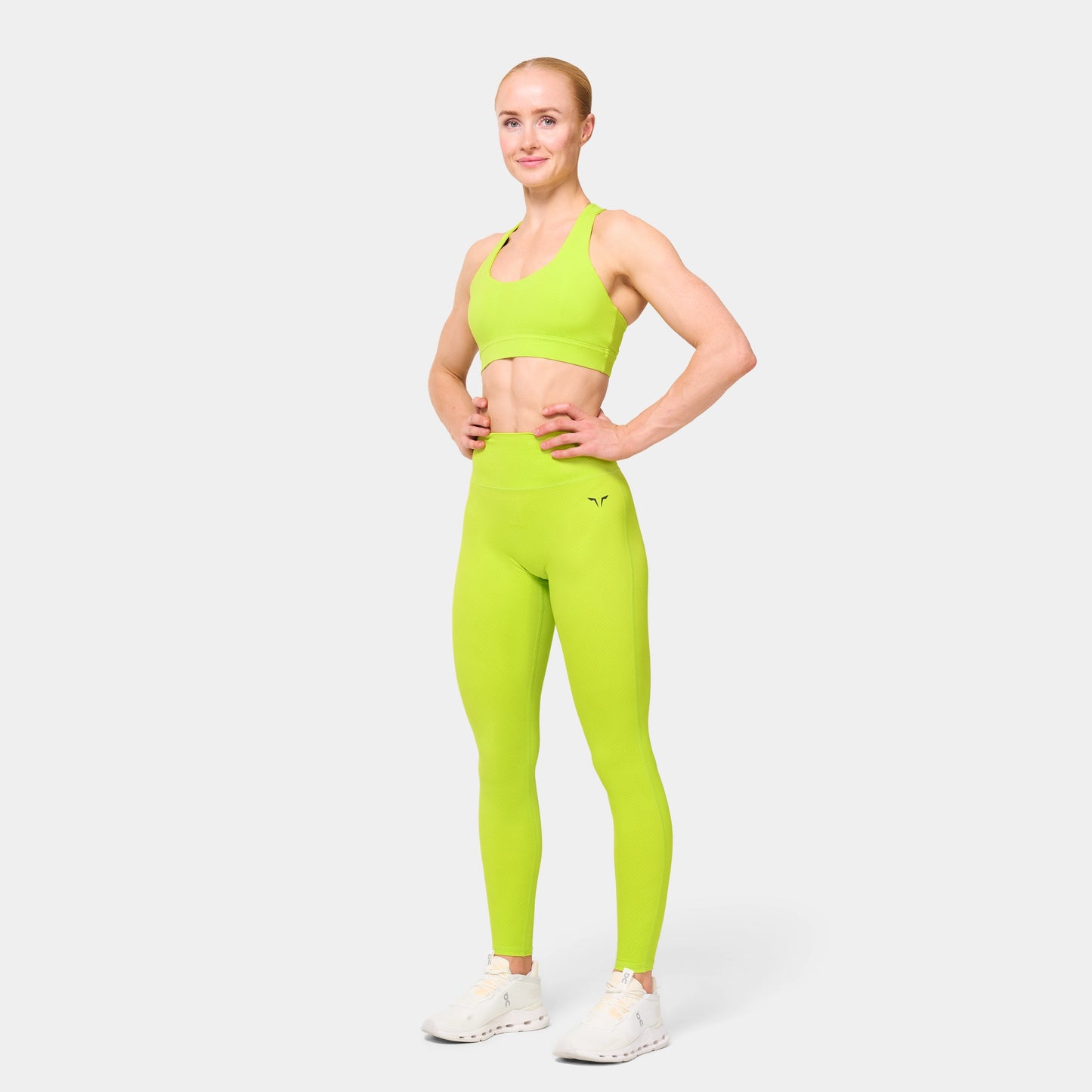 Racer Back Bra - Fluo Yellow & Green Oasis Print