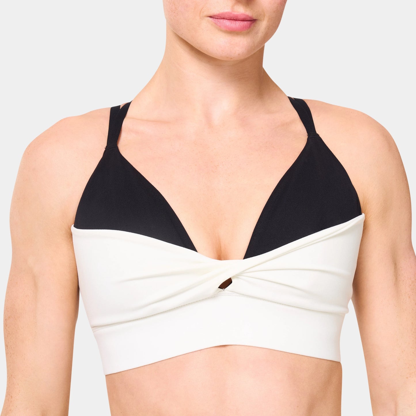 حمالة صدر بتصميم تويست أمامي- أبيض لؤلؤي