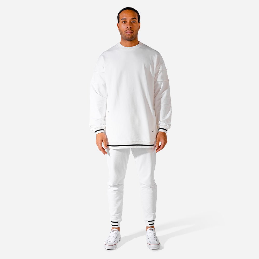 squatwolf-workout-shirts-for-men-hybrid-oversize-sweatshirt-white-gym-wear