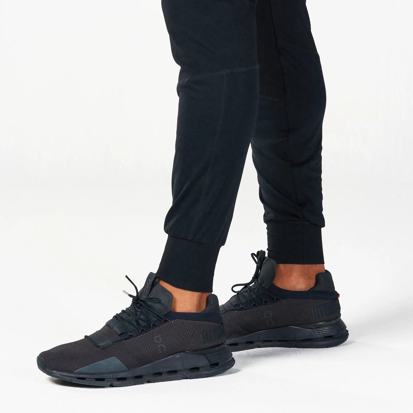 بنطال ستيتمنت مطور رياضي للركض بتصميم مضلع - أسود