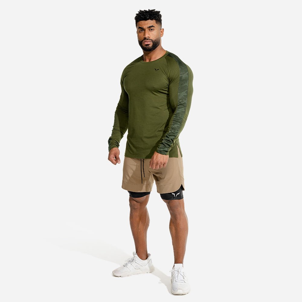 squatwolf-gym-wear-limitless-long-sleeves-top-khaki-workout-top-for-men