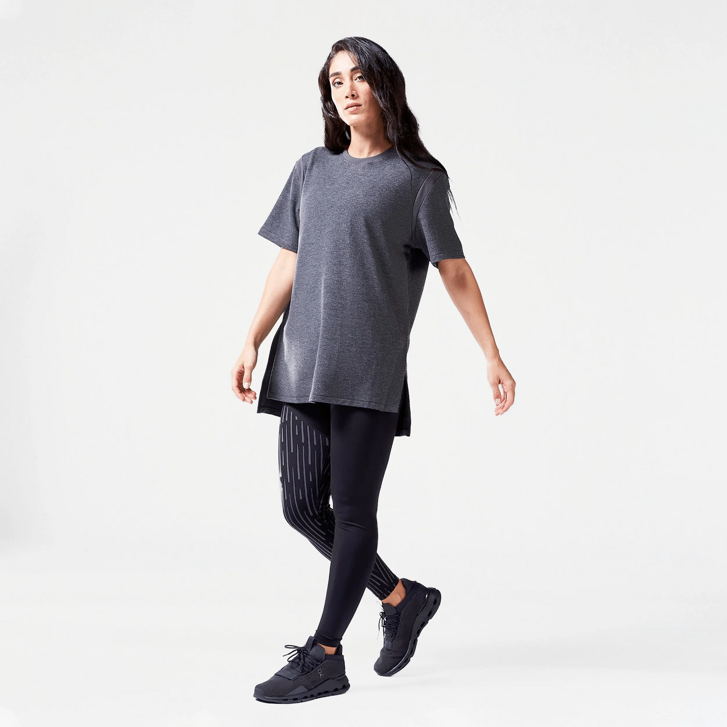 Code Oversized Drip T-shirt - Black Marl