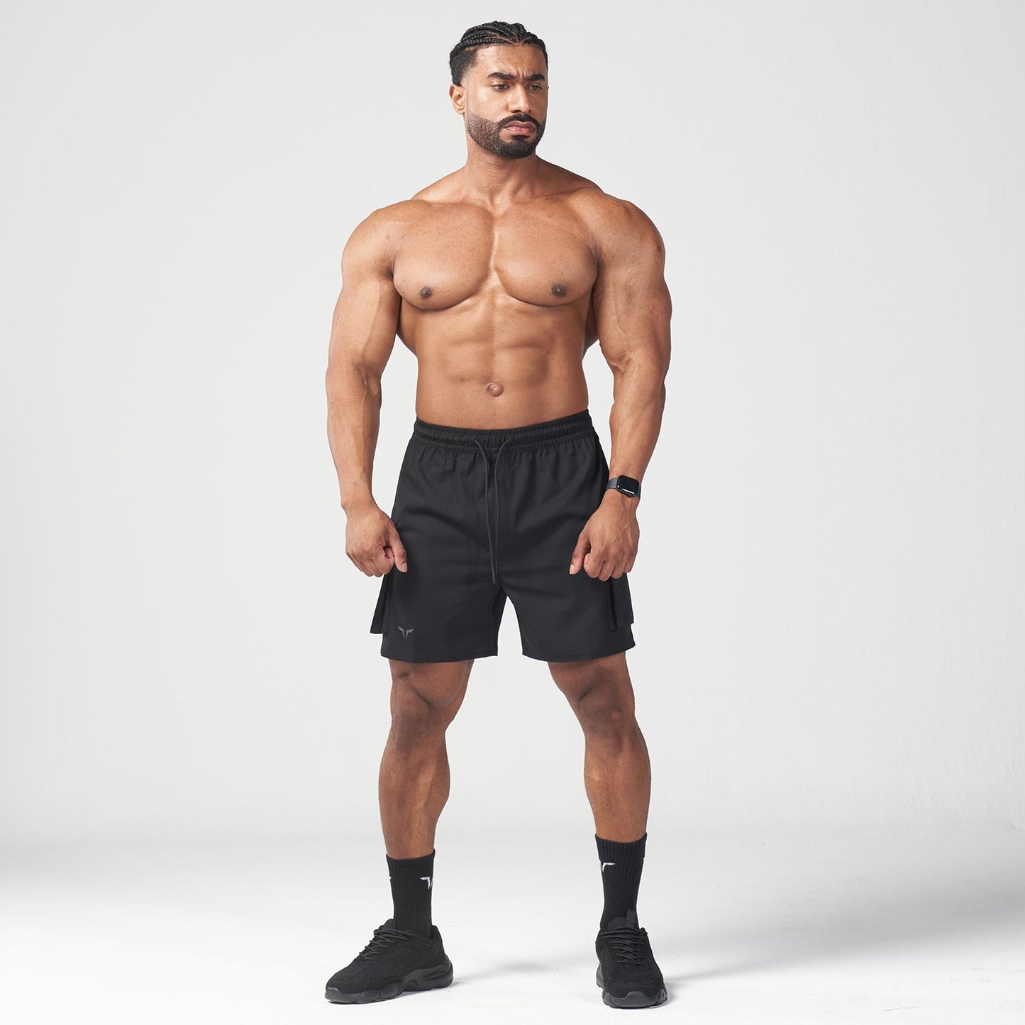 squatwolf-gym-wear-code-urban-cargo-shorts-black-workout-short-for-men