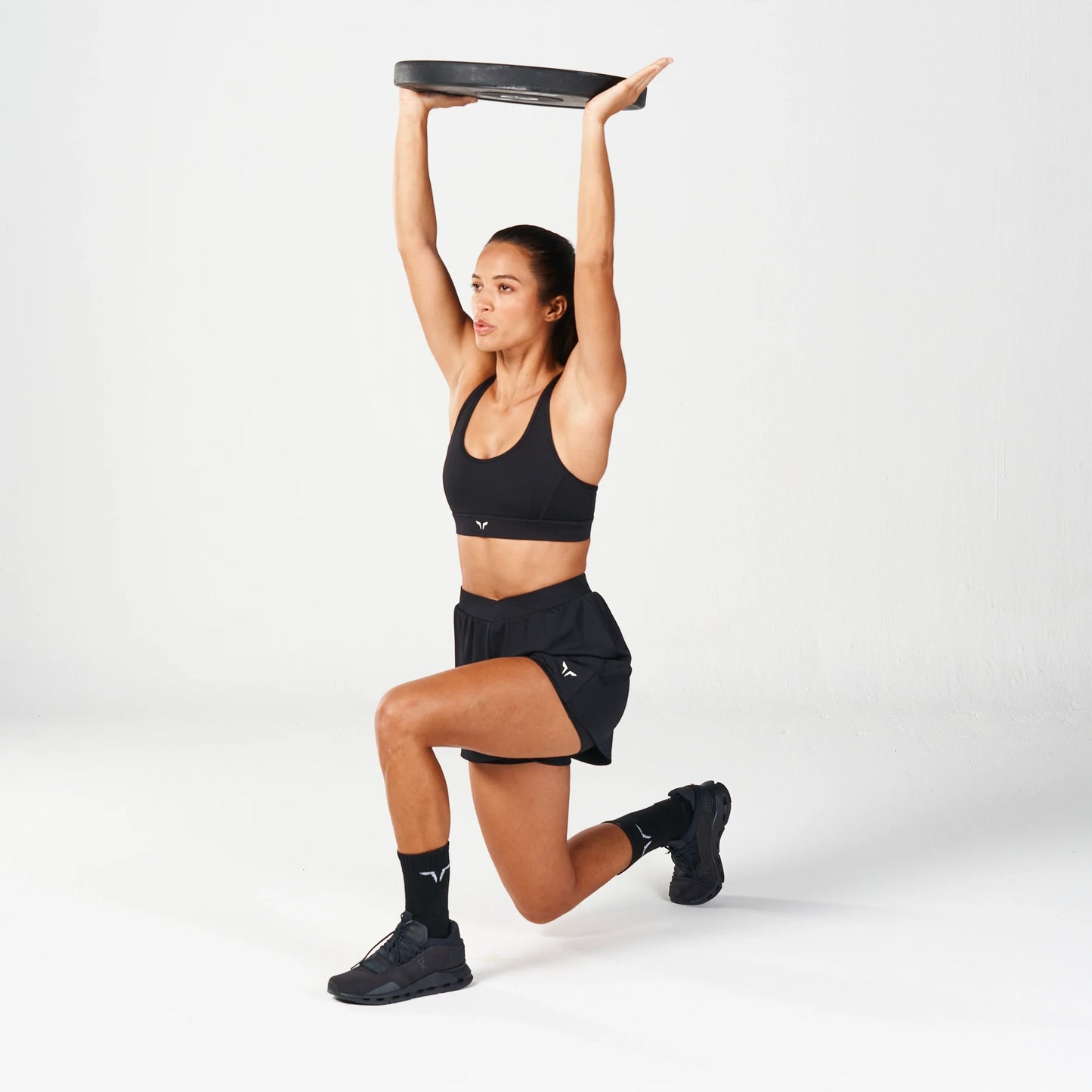 شورت أنتيمد 2 في 1 للركض - أسود