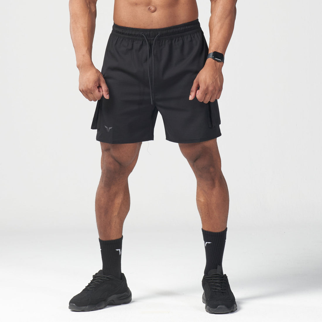 squatwolf-gym-wear-code-urban-cargo-shorts-black-workout-short-for-men