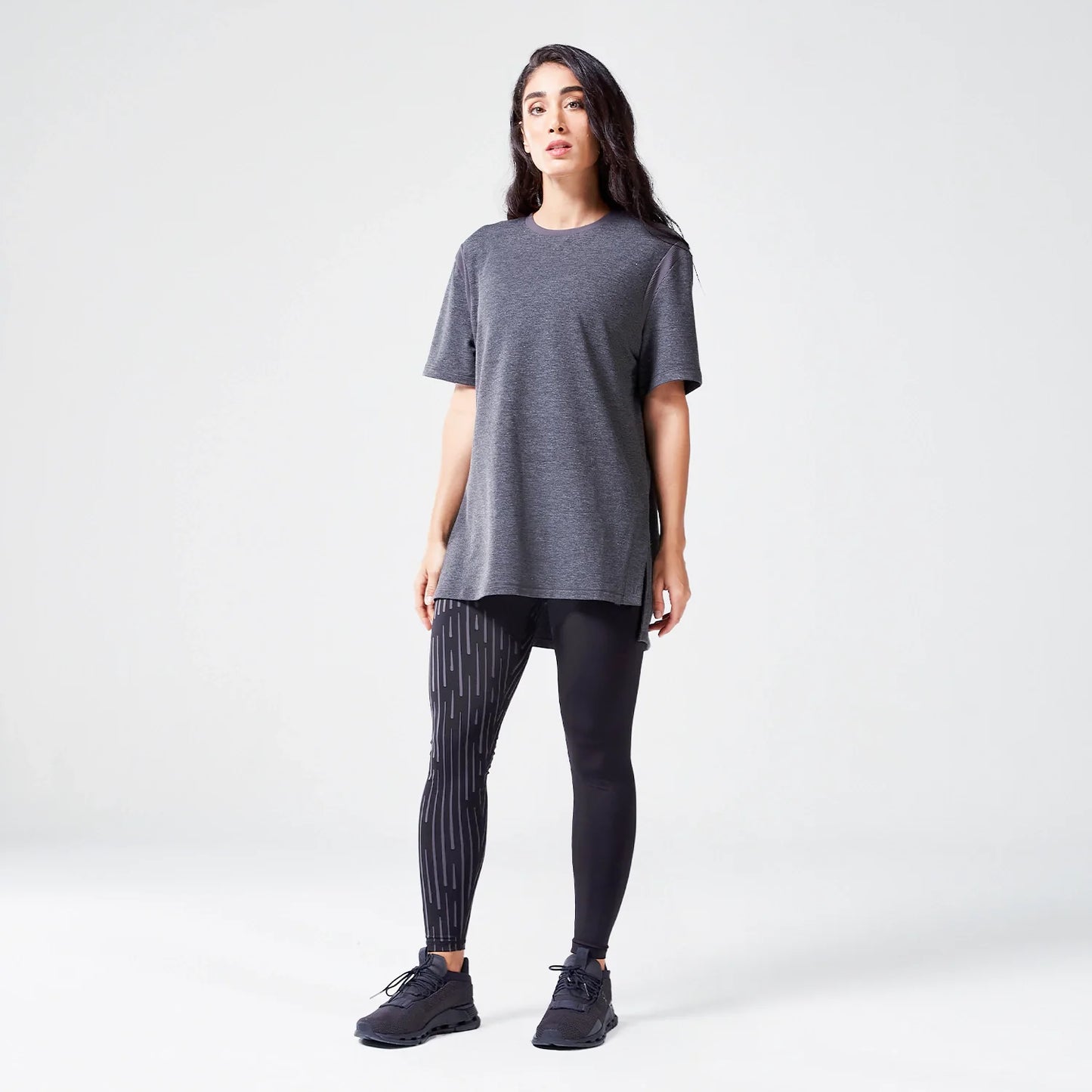 Code Oversized Drip T-shirt - Black Marl