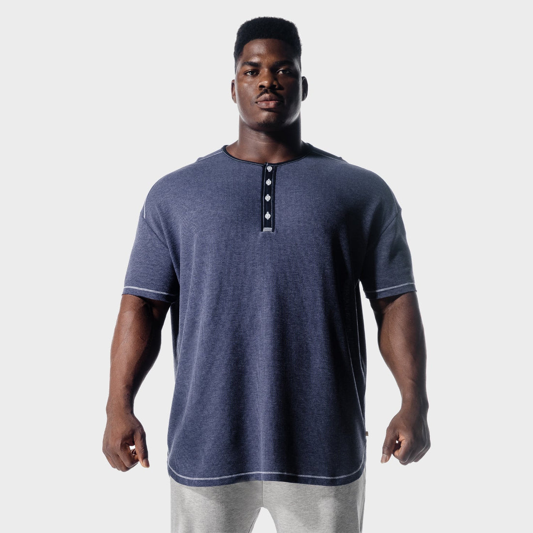 squatwolf-workout-shirts-golden-era-waffle-top-patriot-blue-gym-wear-for-men