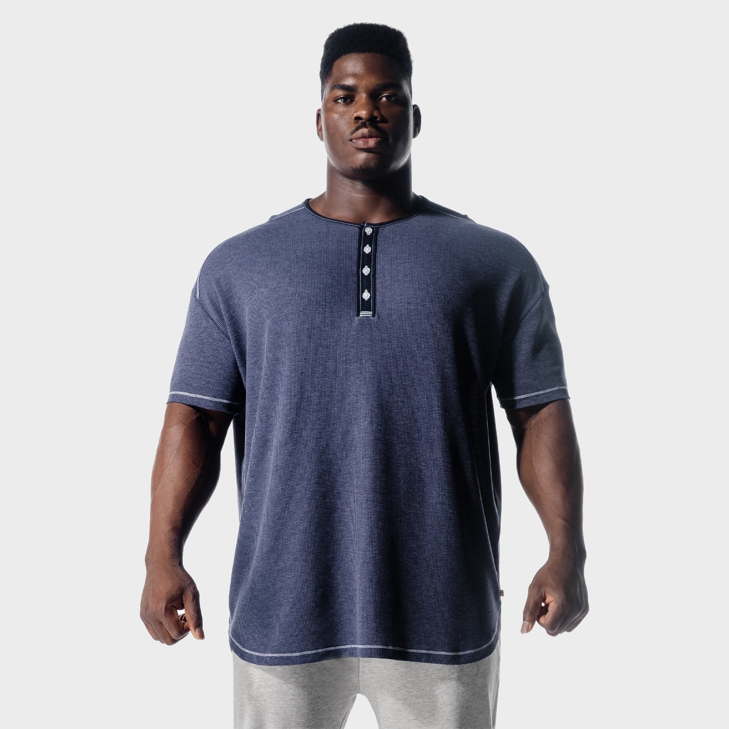 squatwolf-workout-shirts-golden-era-waffle-top-patriot-blue-gym-wear-for-men