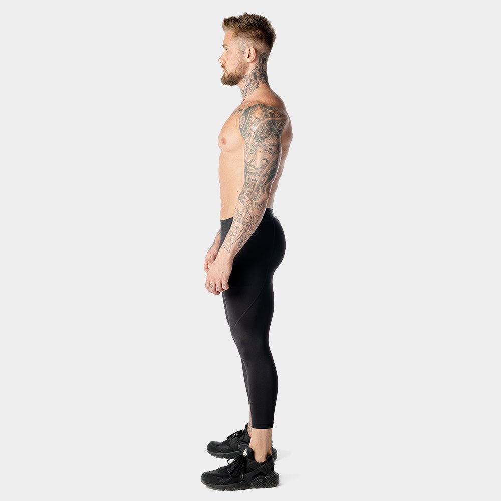 squatwolf-gym-wear-warrior-tights-3/4-black-workout-leggings-for-men