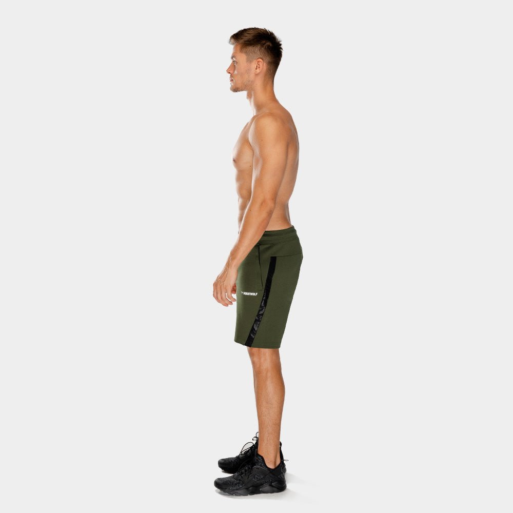 squatwolf-short-for-men-warrior-panel-shorts-olive-workout-gym-wear