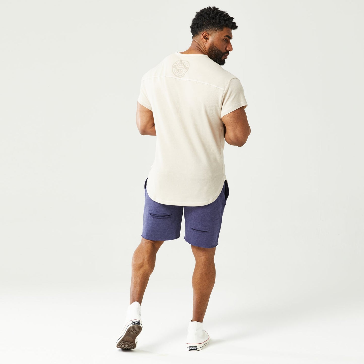 squatwolf-gym-wear-golden-era-waffle-top-short-sleeves-grey-morn-workout-short-for-men