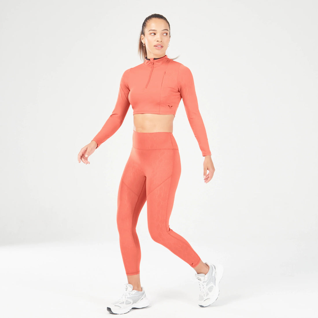 squatwolf-workout-clothes-qtr-zip-serpent-top-mineral-red-gym-t-shirts-for-women