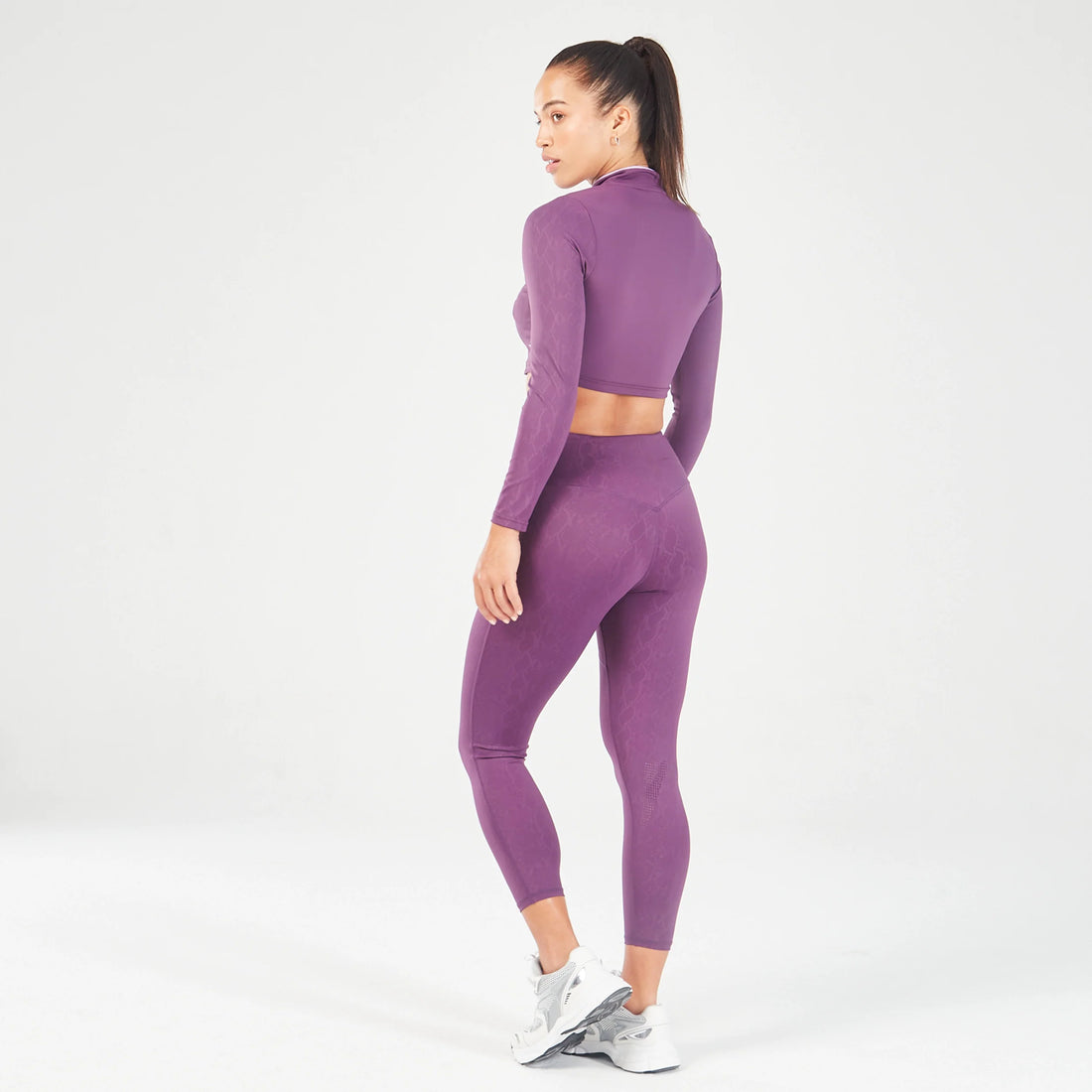 squatwolf-workout-clothes-qtr-zip-serpent-top-shadow-purple-gym-t-shirts-for-women