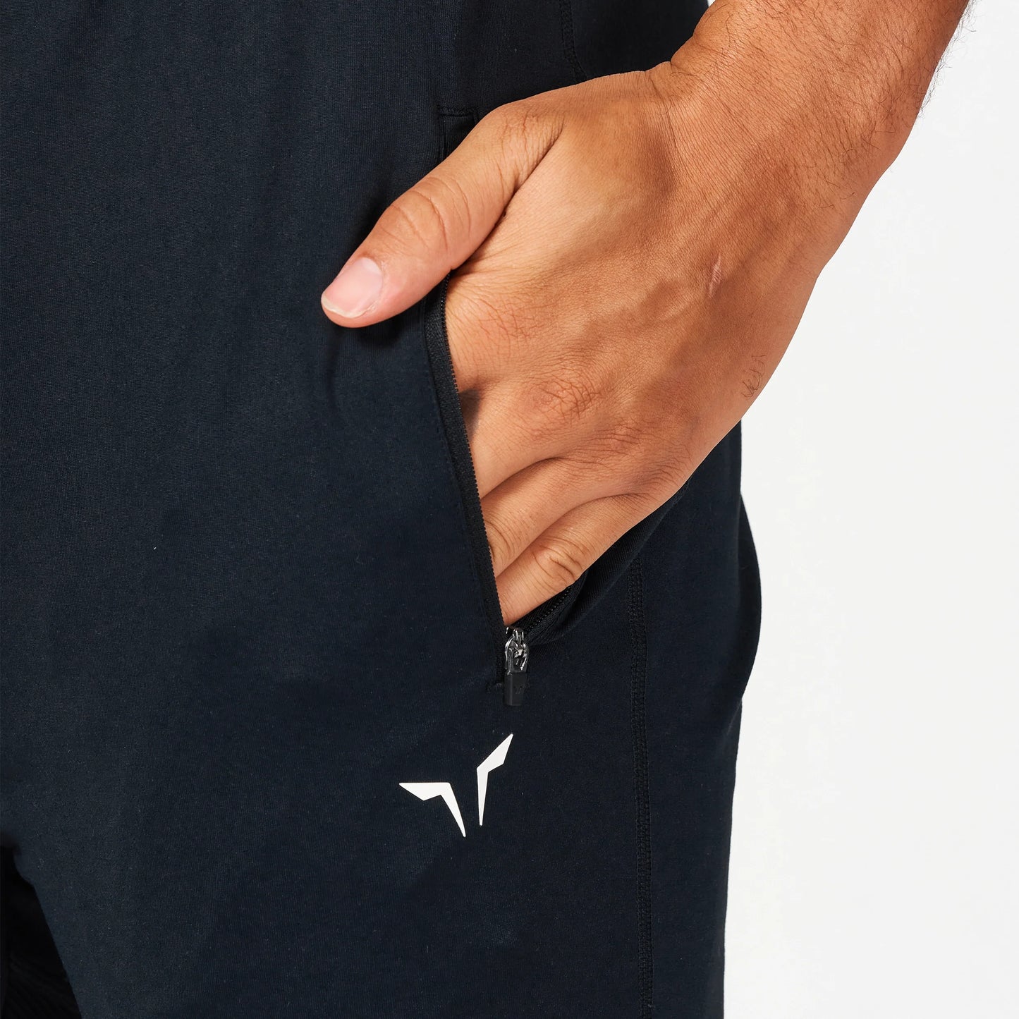 بنطال ستيتمنت مطور رياضي للركض بتصميم مضلع - أسود