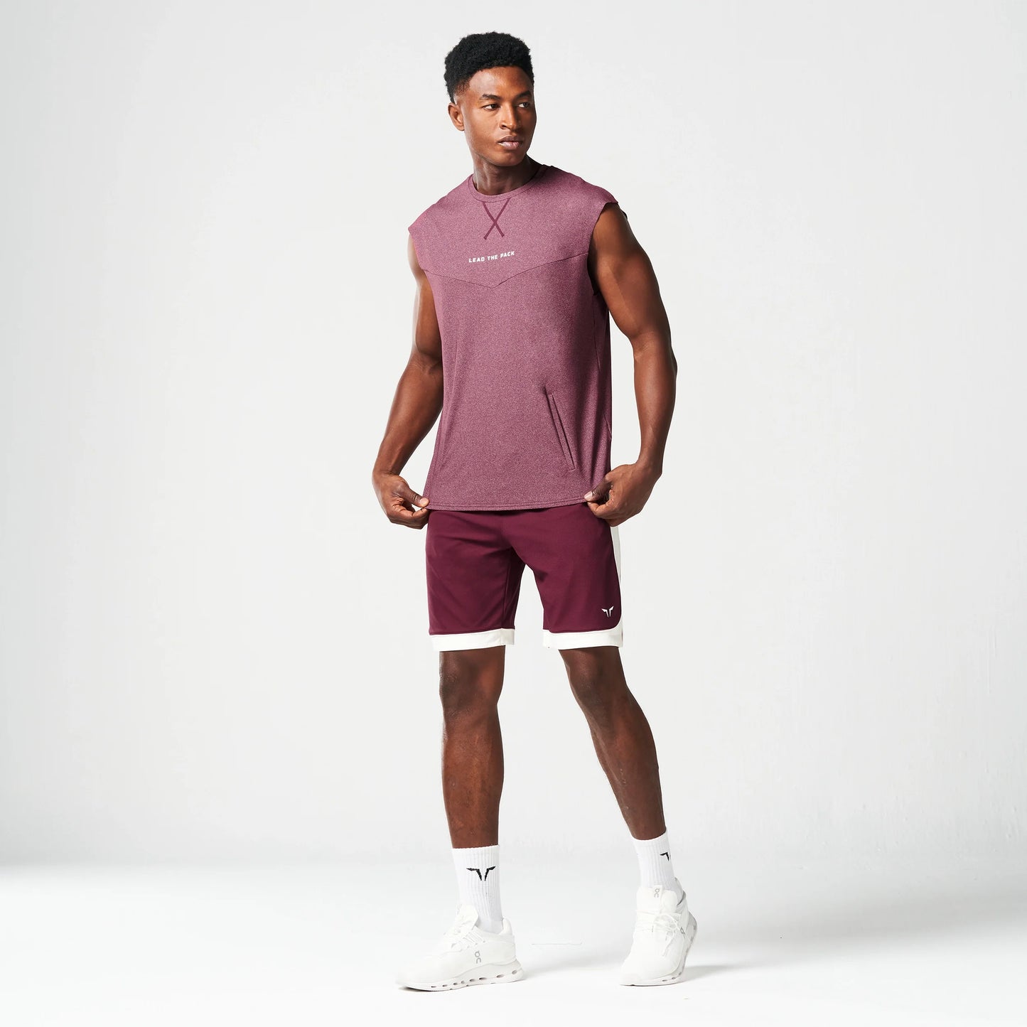 Statement Dropped Shoulder Top 2.0 - Burgundy Marl