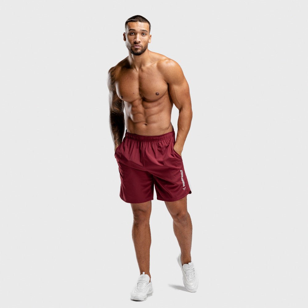 squatwolf-workout-short-for-men-warrior-shorts-maroon-gym-wear