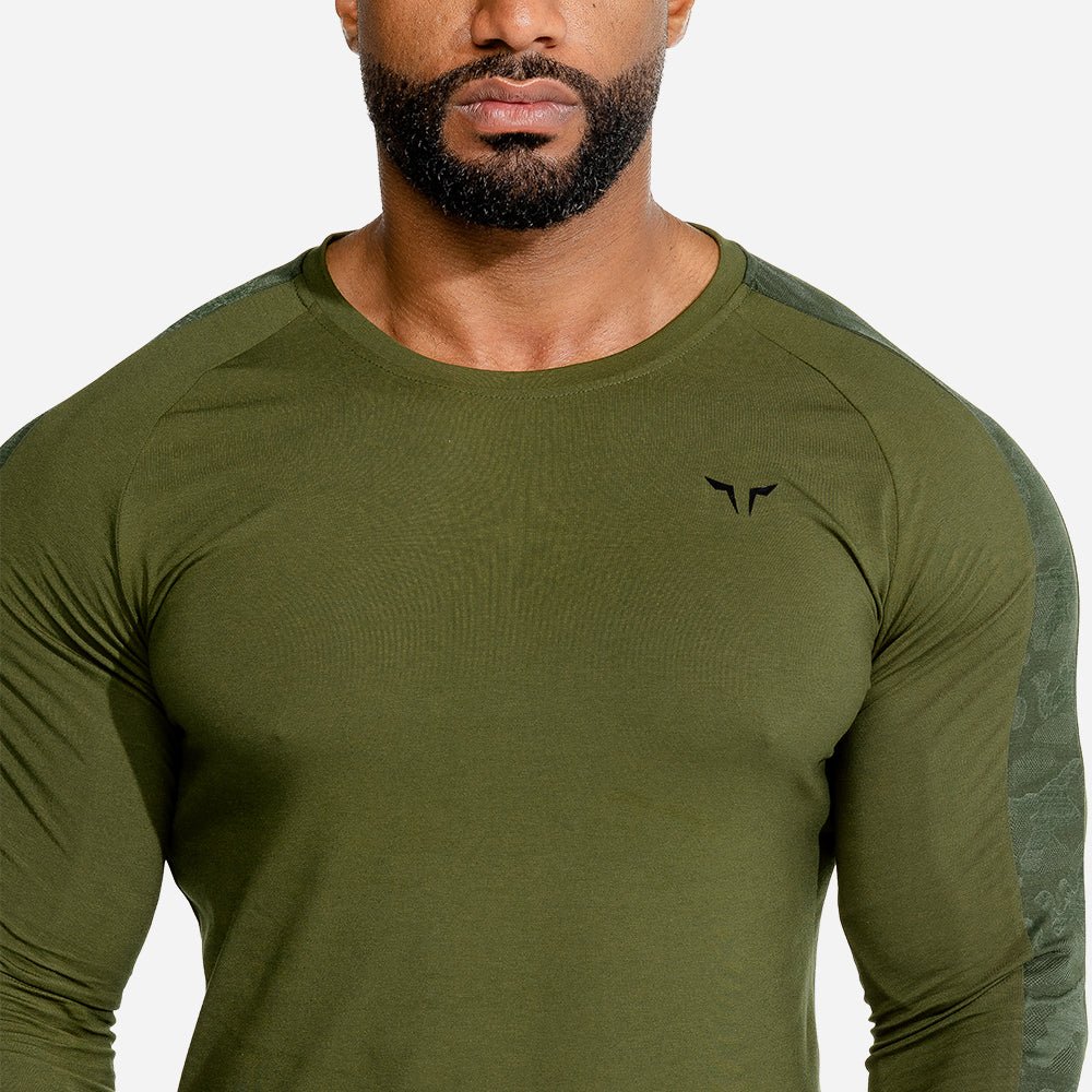 squatwolf-gym-wear-limitless-long-sleeves-top-khaki-workout-top-for-men