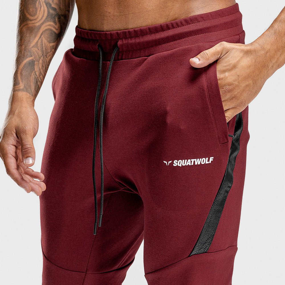 squatwolf-gym-wear-warrior-jogger-pants-maroon-workout-pants-for-men
