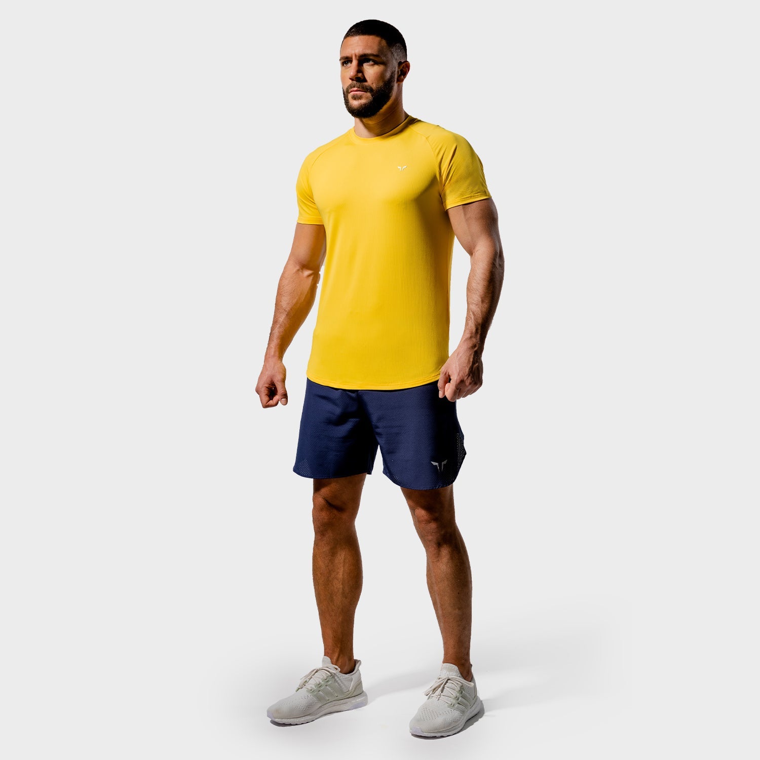 squatwolf-gym-wear-core-mesh-tee-yellow-workout-shirts-for-men