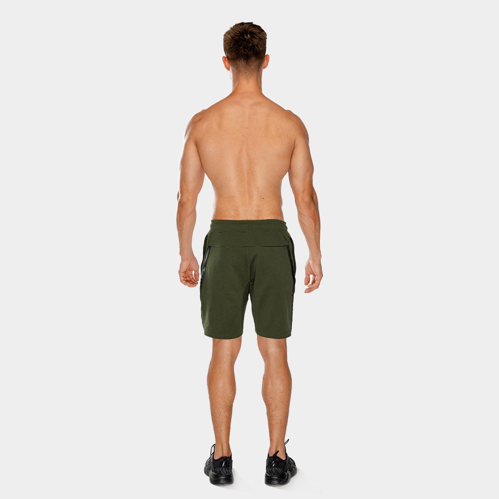 squatwolf-short-for-men-warrior-panel-shorts-olive-workout-gym-wear