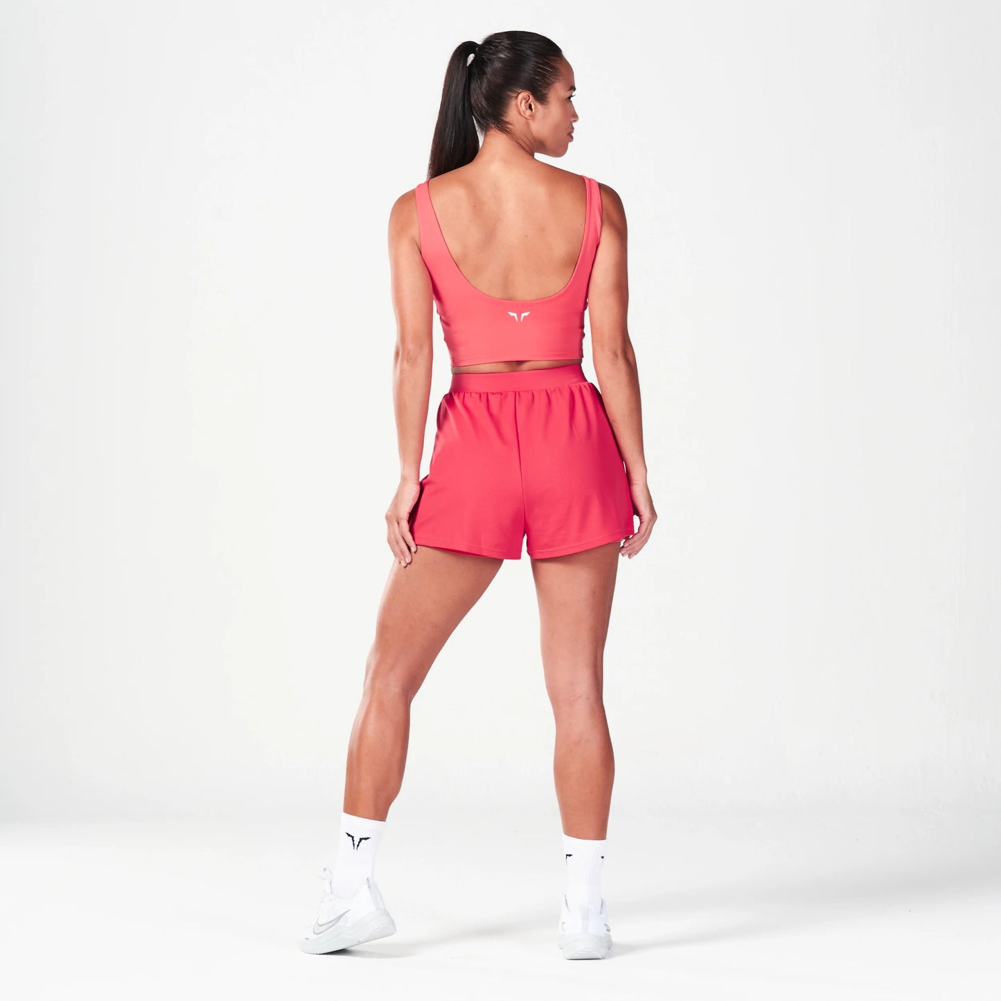 شورت أنتيمد 2 في 1 للركض - أحمر كايين