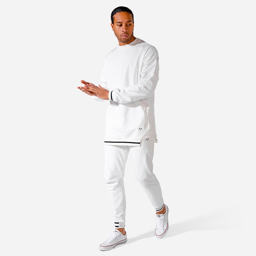 squatwolf-workout-shirts-for-men-hybrid-oversize-sweatshirt-white-gym-wear