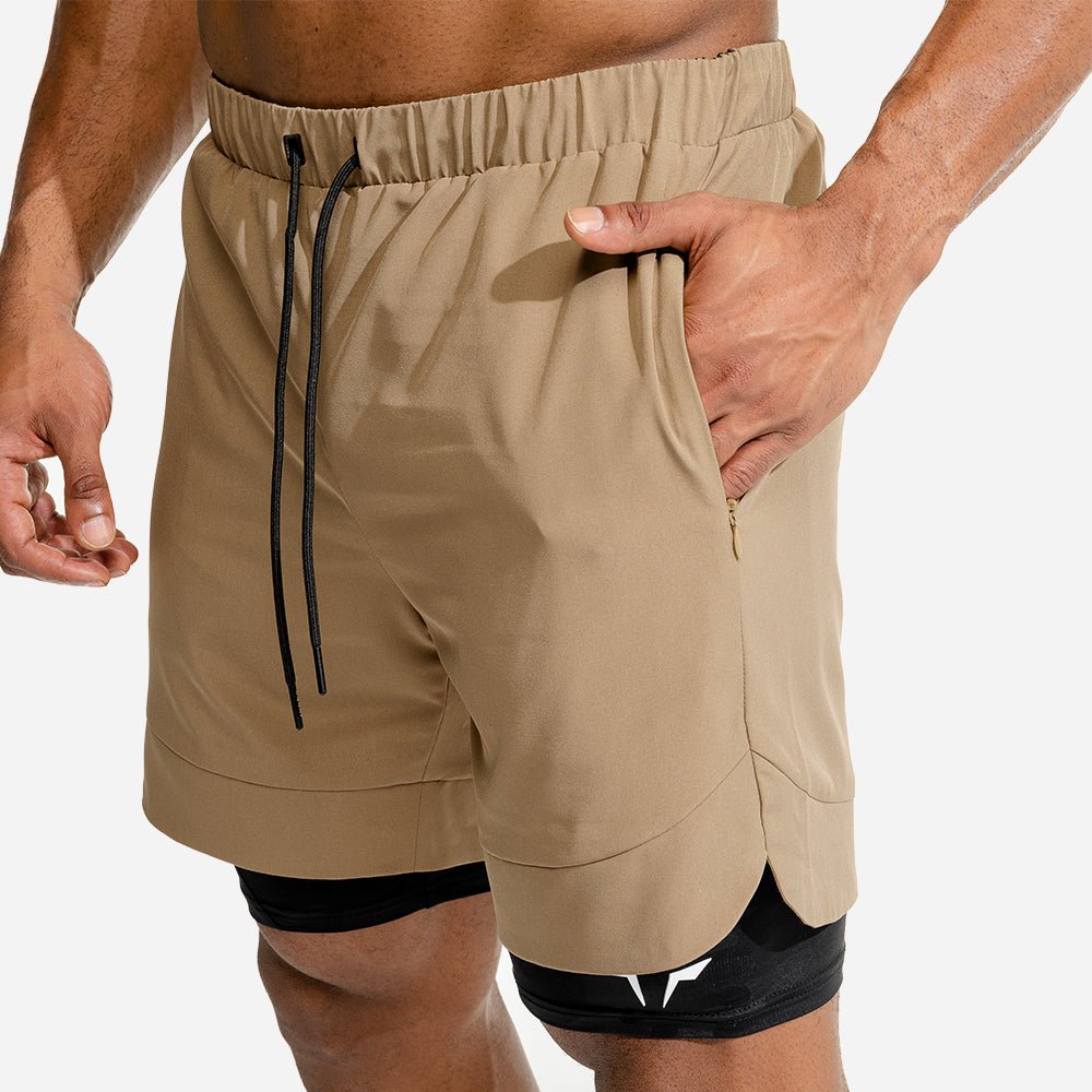 squatwolf-workout-short-for-men-2-in-1-taupe-shorts-gym-wear