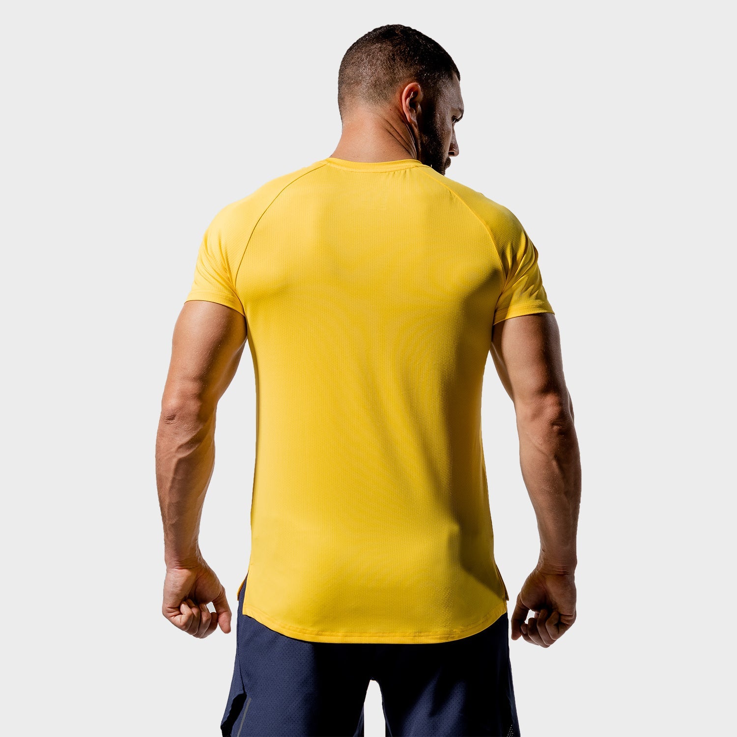 squatwolf-gym-wear-core-mesh-tee-yellow-workout-shirts-for-men